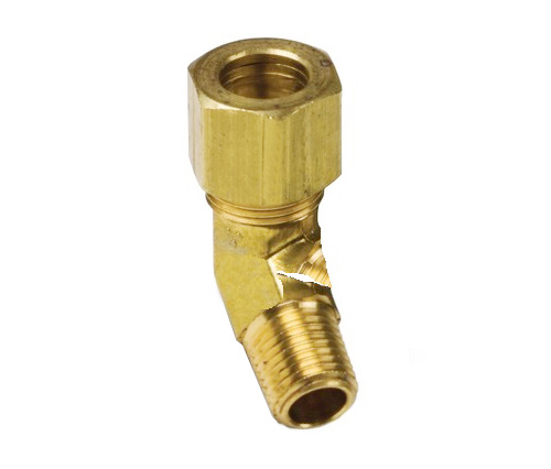 79# Puristusvarusteet messinki 45 ° uros kyynärpää